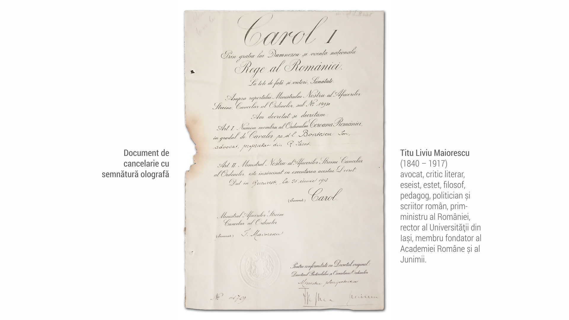 1840-Titu-Maiorescu-document