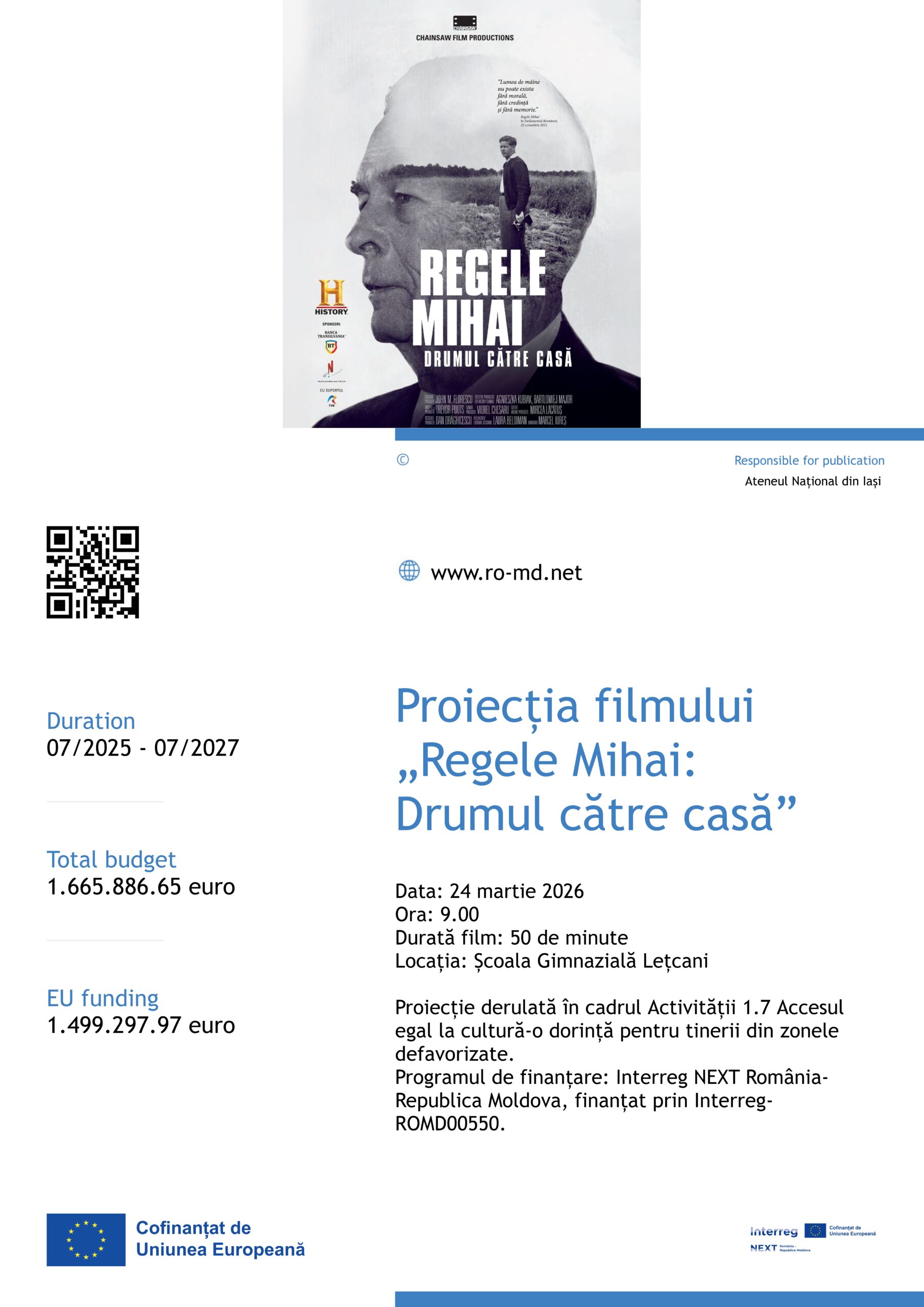 Proiecții de film & evenimente | #InterregROMD